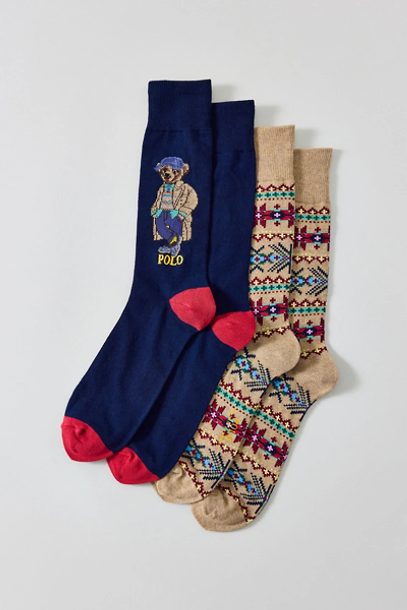 Polo Ralph Lauren Litchfield Bear Crew Socks 2-Pack