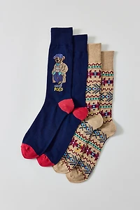 Polo Ralph Lauren Litchfield Bear Crew Socks 2-Pack