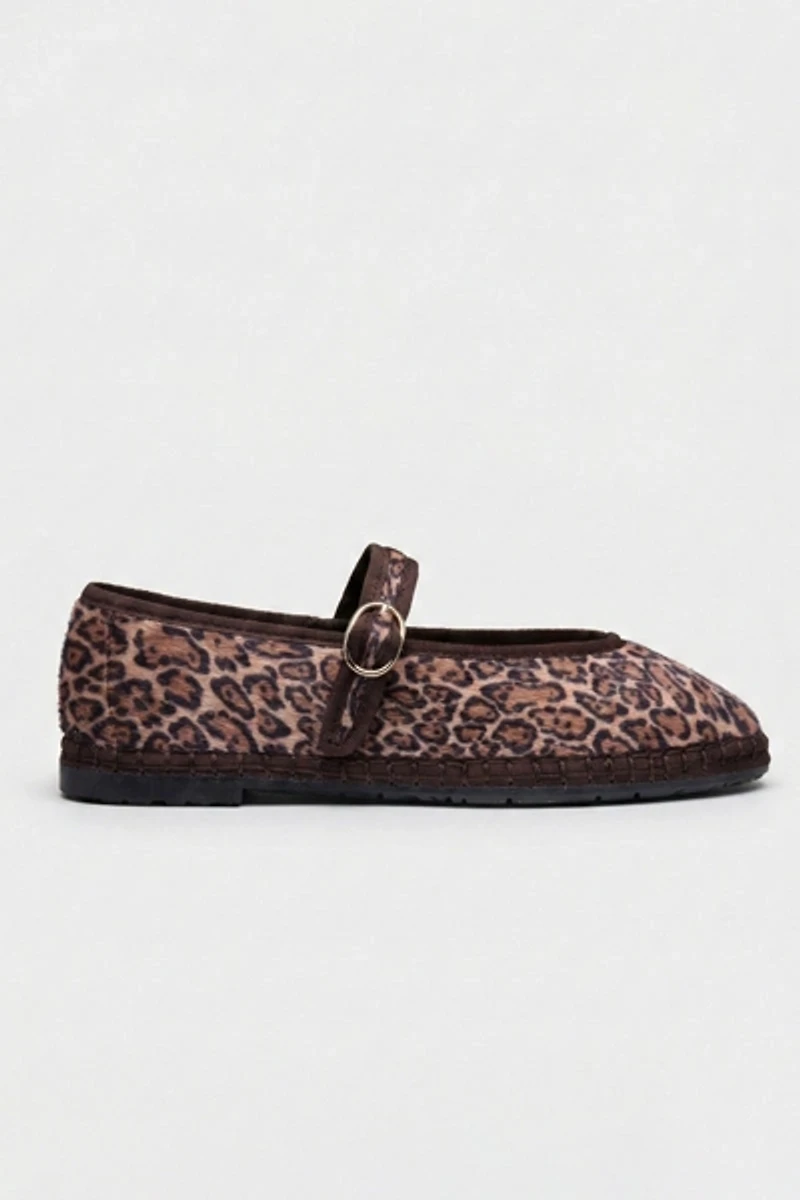 Flabelus Leopard Mary Jane Flat
