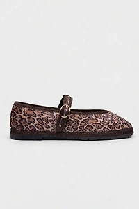 Flabelus Leopard Mary Jane Flat