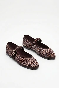 Flabelus Leopard Mary Jane Flat