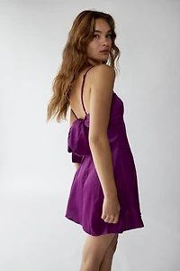 Bella Bow-Back Satin Mini Dress