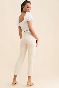 Glamorous Floral Cutout Jean