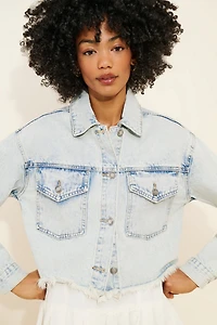 Hype and Vice Ohio State Cropped Denim Jacket