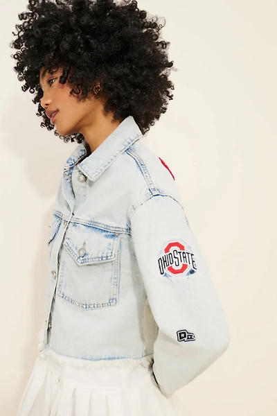 Hype and Vice Ohio State Cropped Denim Jacket