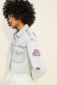 Hype and Vice Ohio State Cropped Denim Jacket