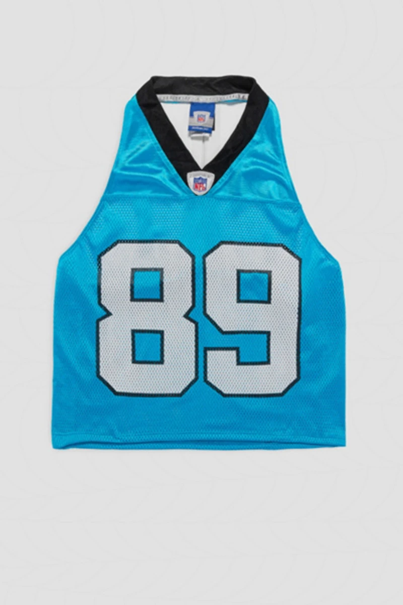 Rework Carolina Panthers Football Halter Top