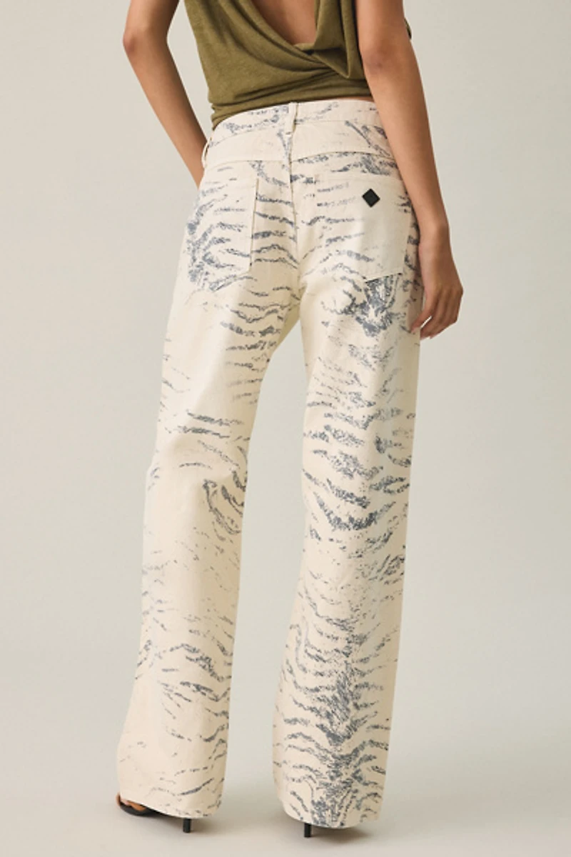 Abrand 99 Valentina Zebra Print Low-Rise Baggy Jeans
