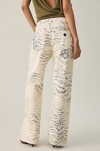 Abrand 99 Valentina Zebra Print Low-Rise Baggy Jeans