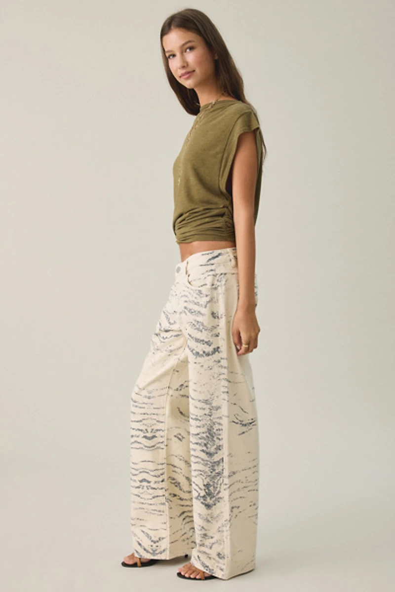 Abrand 99 Valentina Zebra Print Low-Rise Baggy Jeans