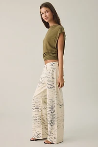 Abrand 99 Valentina Zebra Print Low-Rise Baggy Jeans