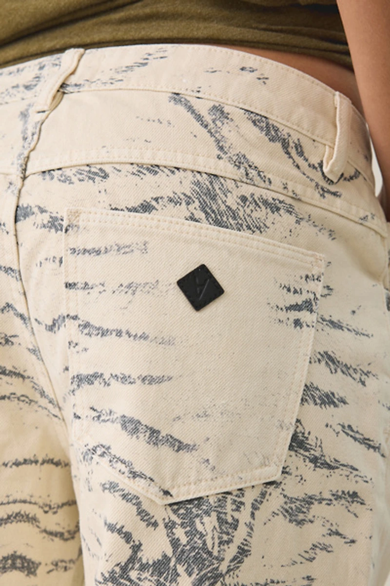 Abrand 99 Valentina Zebra Print Low-Rise Baggy Jeans