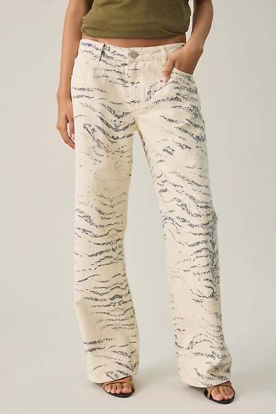 Abrand 99 Valentina Zebra Print Low-Rise Baggy Jeans