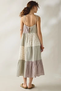 Daisy Street Picnic Patchwork Trapeze Maxi Dress