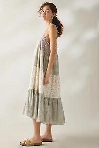 Daisy Street Picnic Patchwork Trapeze Maxi Dress
