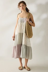 Daisy Street Picnic Patchwork Trapeze Maxi Dress