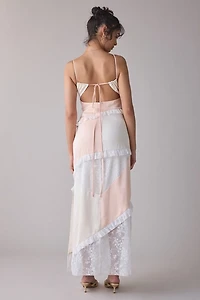 Daisy Street Lollipop Asymmetric Spliced Slip Maxi Dress
