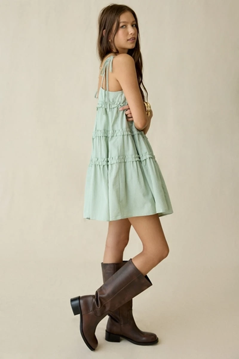 Daisy Street Dream Drifter Tiered Babydoll Mini Dress