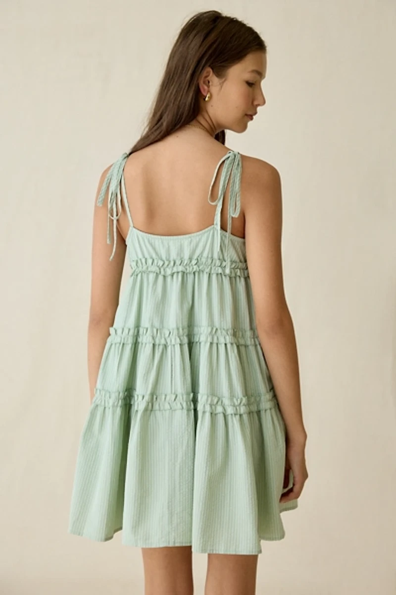 Daisy Street Dream Drifter Tiered Babydoll Mini Dress