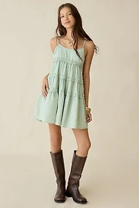 Daisy Street Dream Drifter Tiered Babydoll Mini Dress