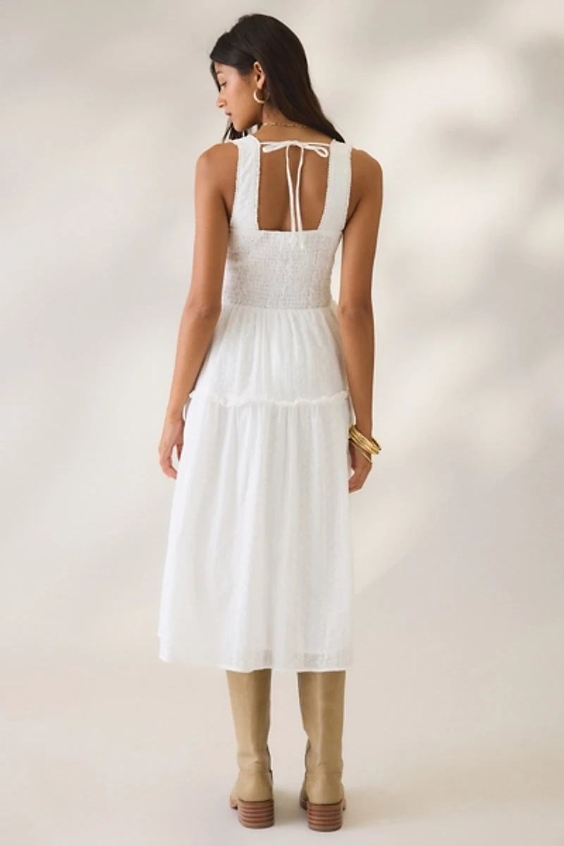 Daisy Street Shell Tiered Milkmaid Midi Dress
