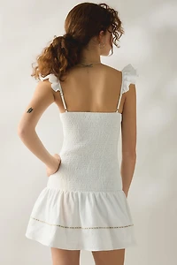 Daisy Street Bloom Drop Waist Smocked Mini Dress