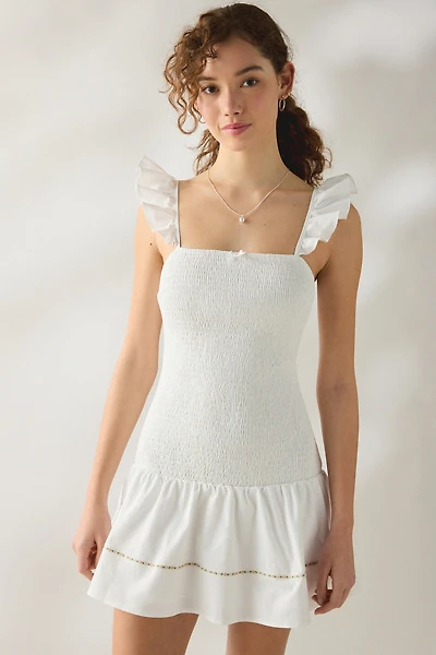 Daisy Street Bloom Drop Waist Smocked Mini Dress