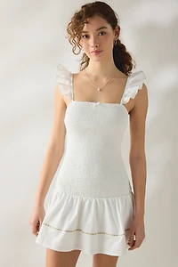 Daisy Street Bloom Drop Waist Smocked Mini Dress