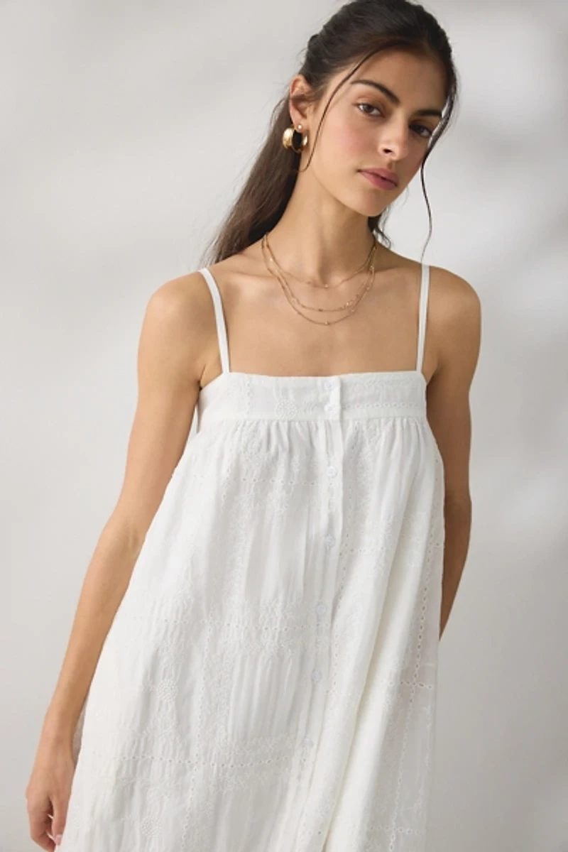 Daisy Street Wisteria Eyelet Lace Trapeze Maxi Dress