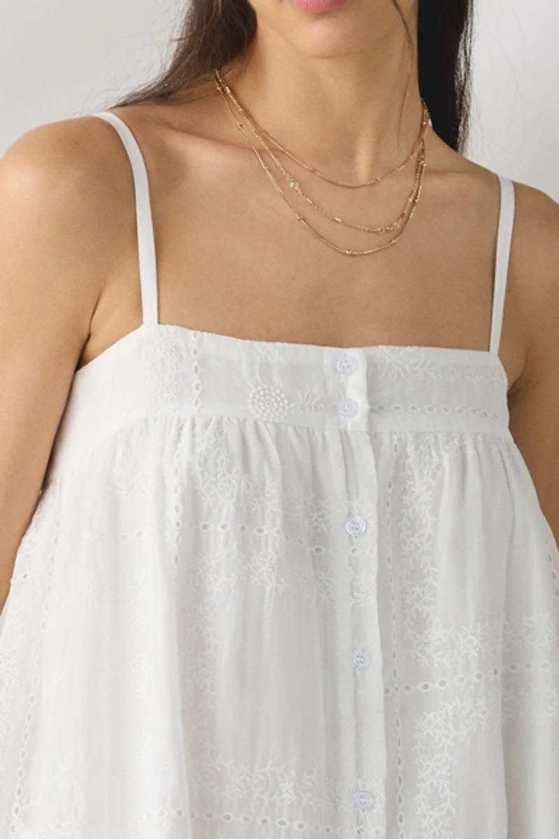 Daisy Street Wisteria Eyelet Lace Trapeze Maxi Dress
