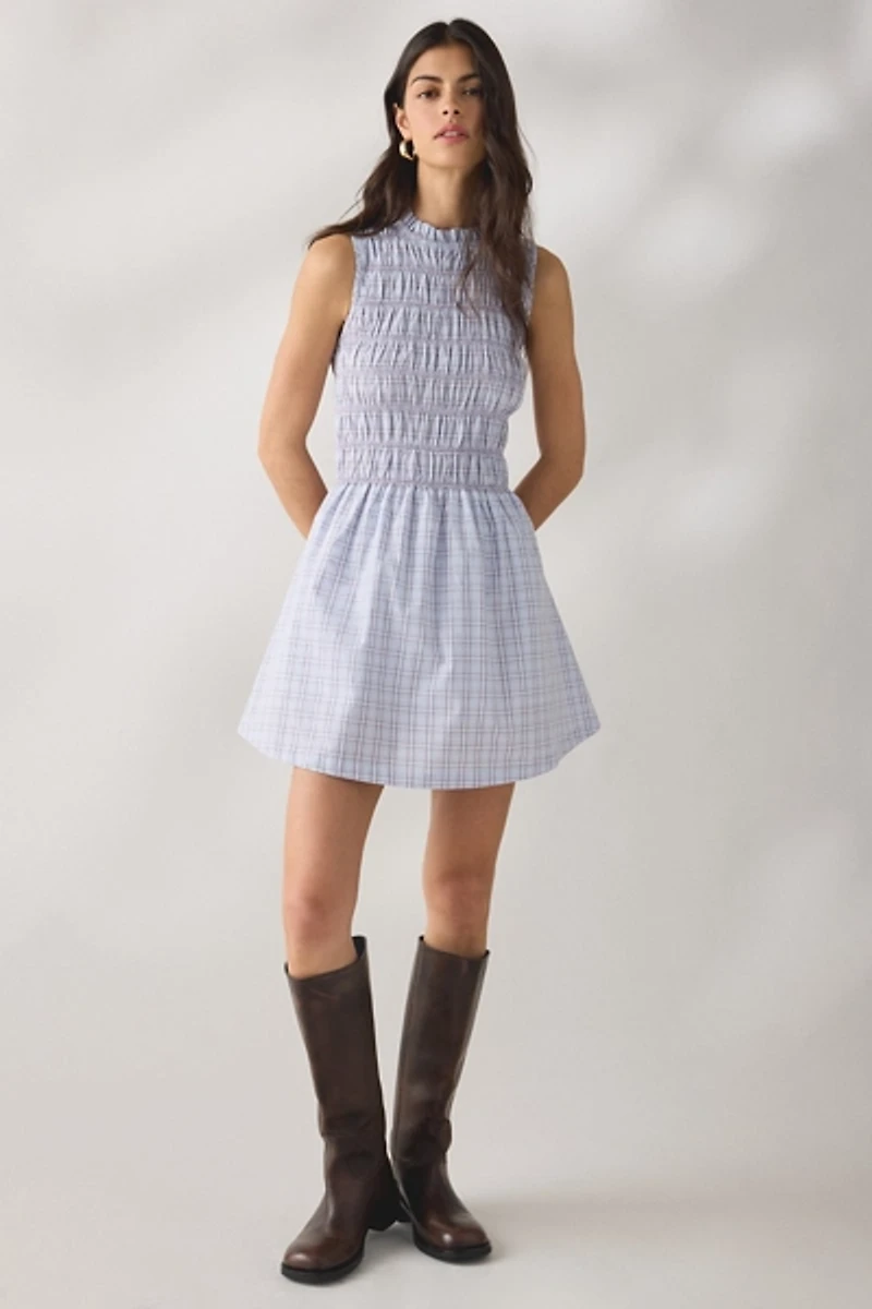 Daisy Street Meadow Sleeveless Smocked Mini Dress