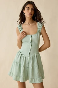 Daisy Street Sorrel Drop Waist Corset Mini Dress