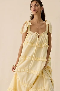 Daisy Street Sunray Tiered Ruffle Tie-Strap Maxi Dress