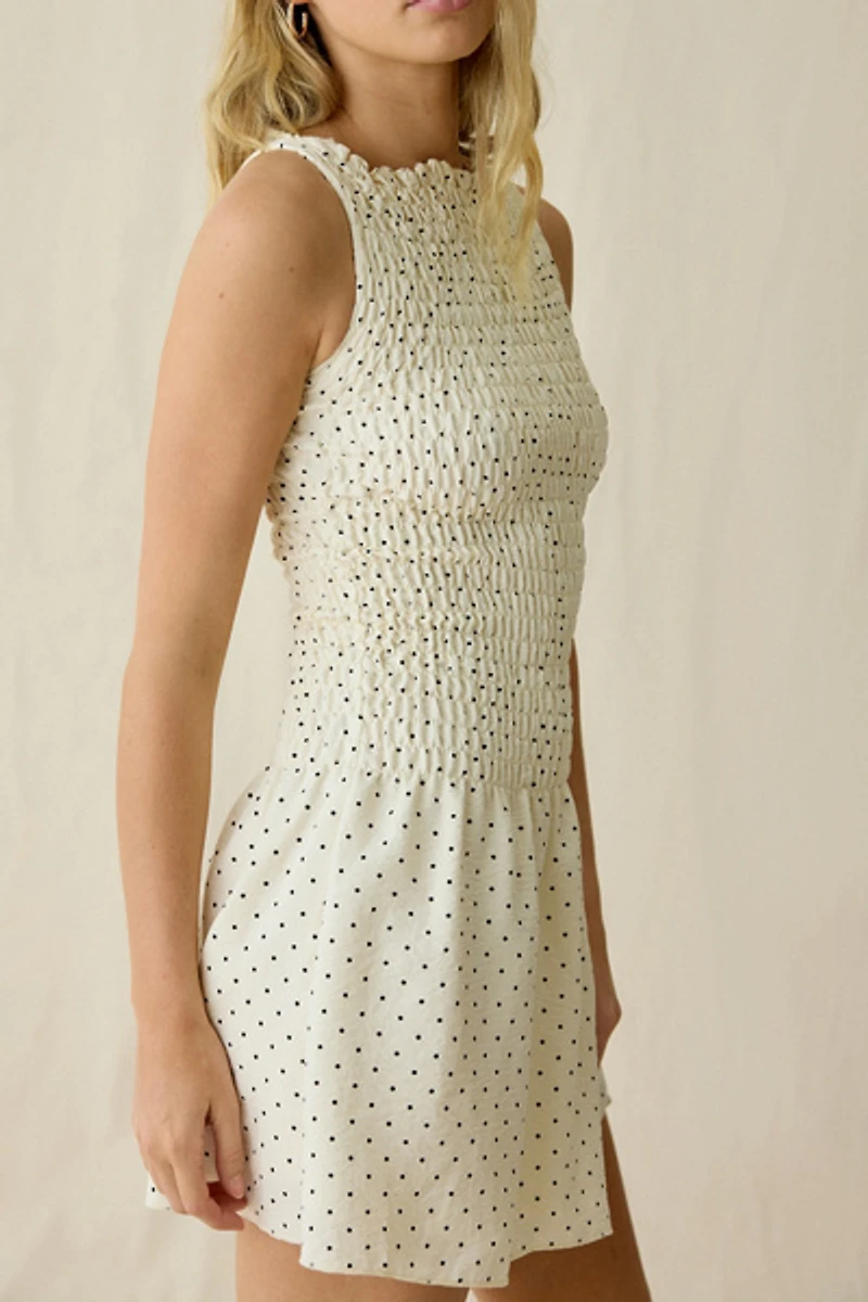 Daisy Street Sunset Smocked Drop Waist Mini Dress
