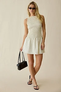 Daisy Street Sunset Smocked Drop Waist Mini Dress