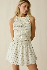 Daisy Street Sunset Smocked Drop Waist Mini Dress