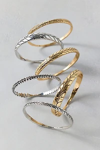 Ripple Mixed Metals Bangle Bracelets Set