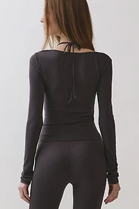 Personal Code Kira Ribbed Layered Halter Top