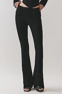 Personal Code Zelda Textured Lace Foldover Flared Pants