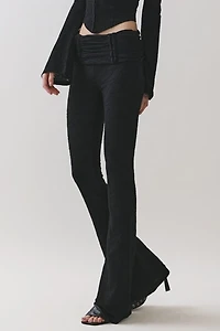 Personal Code Zelda Textured Lace Foldover Flared Pants