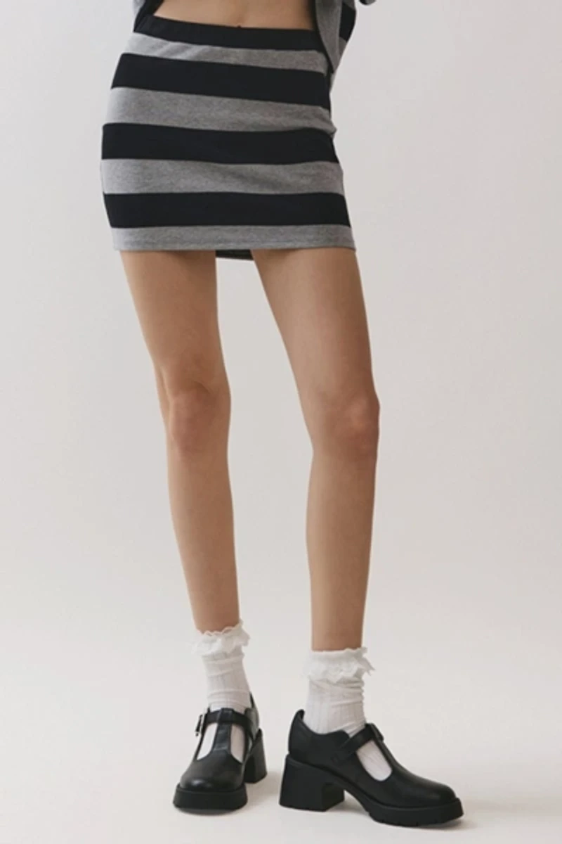 Personal Code Poppy Striped Mini Skirt