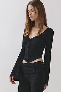 Personal Code Zelda Textured Lace Hook & Eye Top