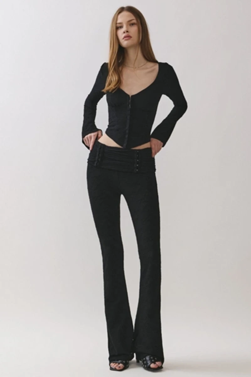 Personal Code Zelda Textured Lace Hook & Eye Top