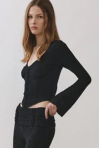 Personal Code Zelda Textured Lace Hook & Eye Top