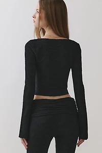 Personal Code Zelda Textured Lace Hook & Eye Top