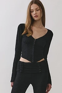 Personal Code Zelda Textured Lace Hook & Eye Top