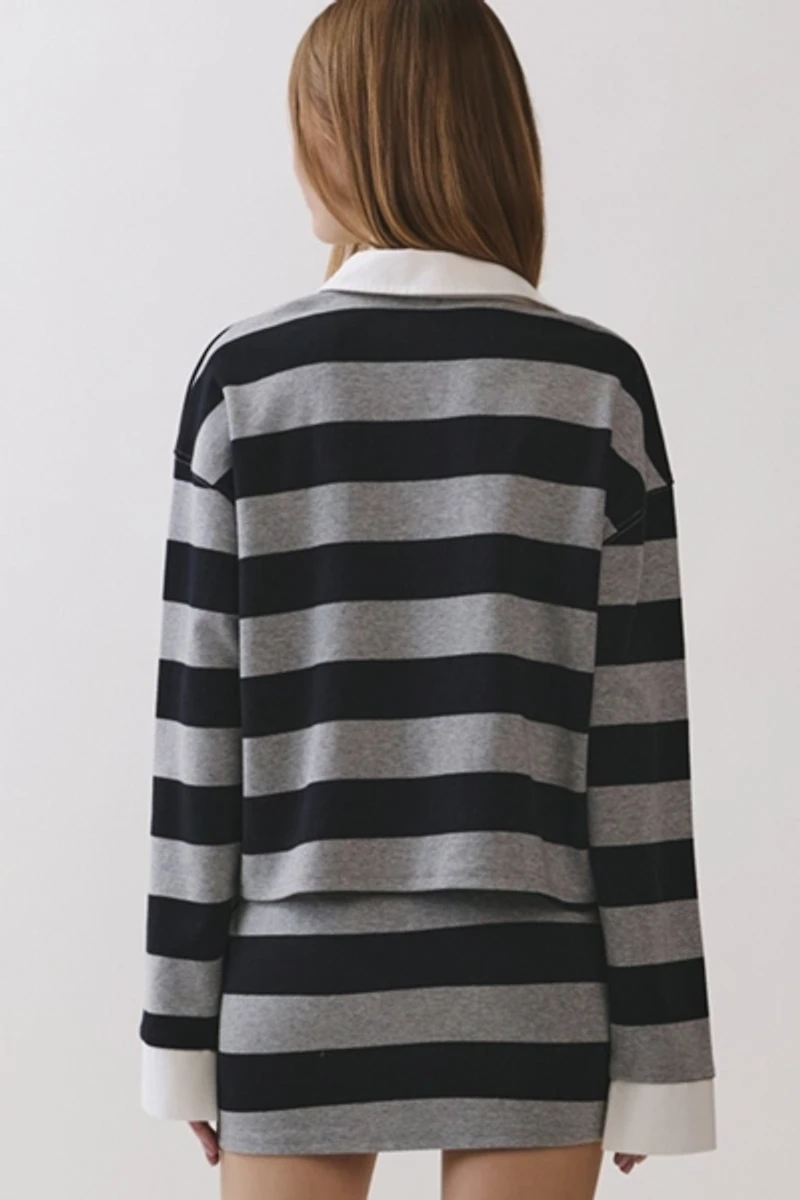 Personal Code Poppy Striped Rugby Top