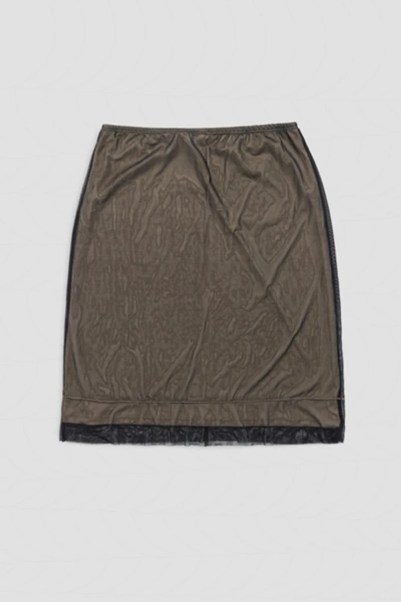 Vintage Sheer Mesh Midi Skirt