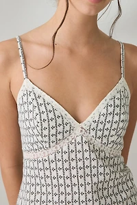 Kimchi Blue Willow + Wisp Lace Trim Babydoll Mini Dress
