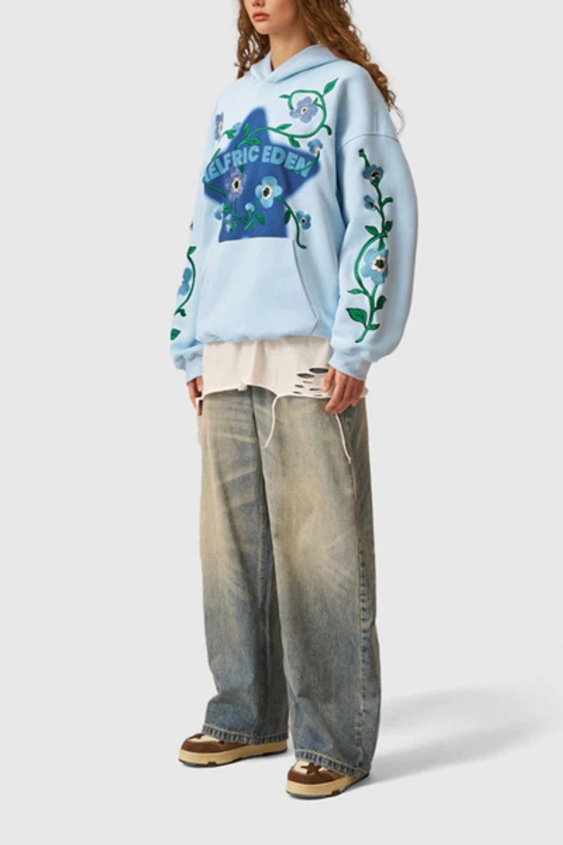 Aelfric Eden Star Rhinestone Floral Hoodie